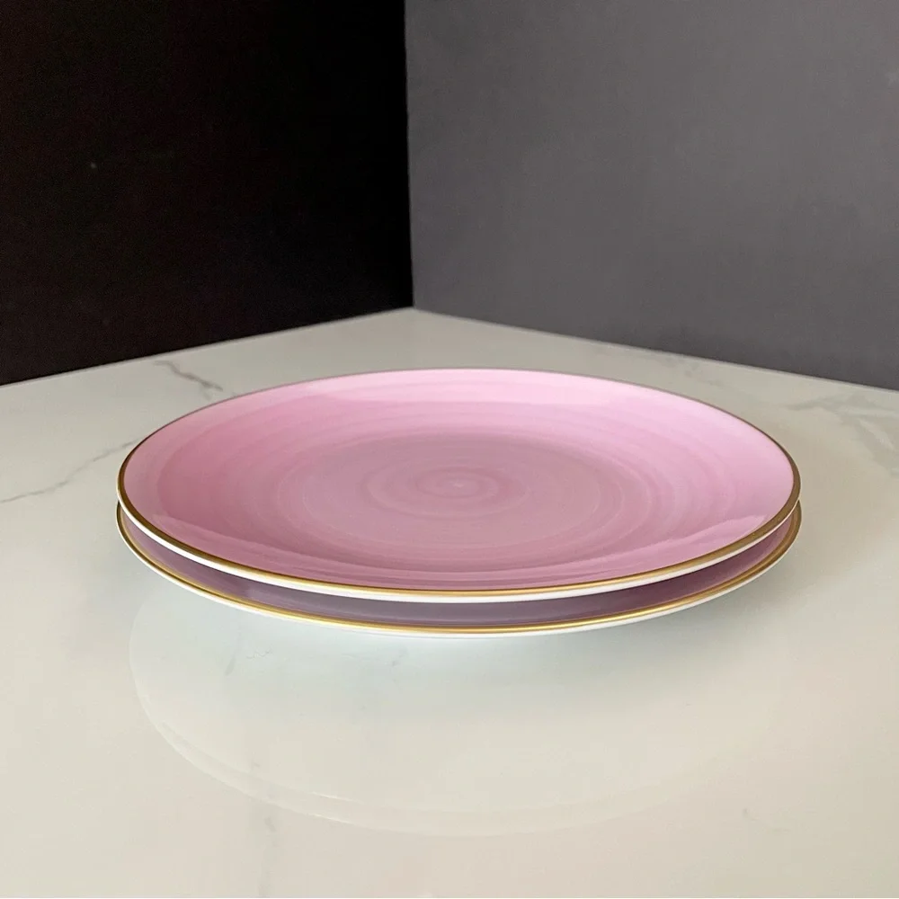 SET of 2 Light Pink Salad Plates - Marie Daage Limoges